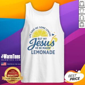 Good Life Gave Me Some Lemons Tank Top with Jesus and Lemonade design, perfect for casual summer wear.