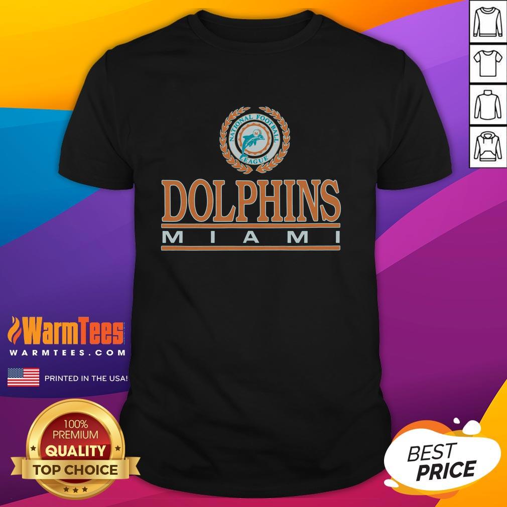 Alt Text: Stylish Good Miami Dolphins Crest T-Shirt featuring the iconic team logo, perfect for fans and casual wear.