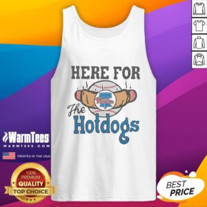 Alt Text: Good Philadelphia Phillies Here For The Hotdogs tank top featuring vibrant team colors and playful graphics.
