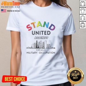 Good Stand United Against Chicago Ladies Tee featuring bold graphic design and comfortable fit for casual wear.