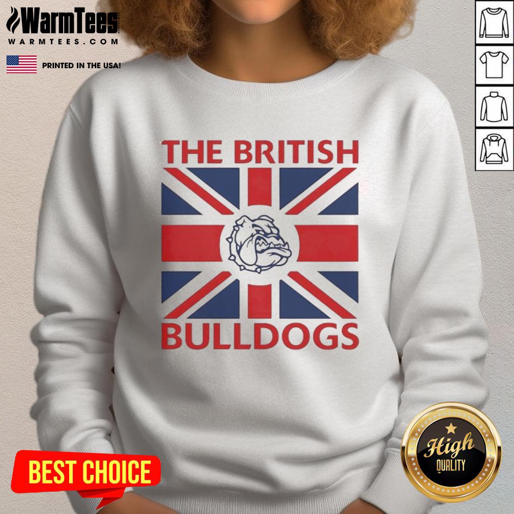 Good The British Bulldogs Flag Sweatshirt featuring a vibrant design with the British Bulldogs logo and flag colors.