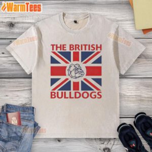Good The British Bulldogs Flag Washed T-Shirt featuring a vibrant bulldog graphic and flag design for dog lovers.