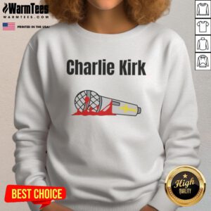 Hot Charlie Kirk Mic Drop Memorial Sweatshirt featuring bold graphics and a comfortable fit, perfect for fans of Charlie Kirk.