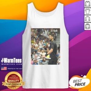 Alt Text: Novak Djokovic wearing a stylish tank top during the 2025 US Open tennis tournament, showcasing his athletic style.