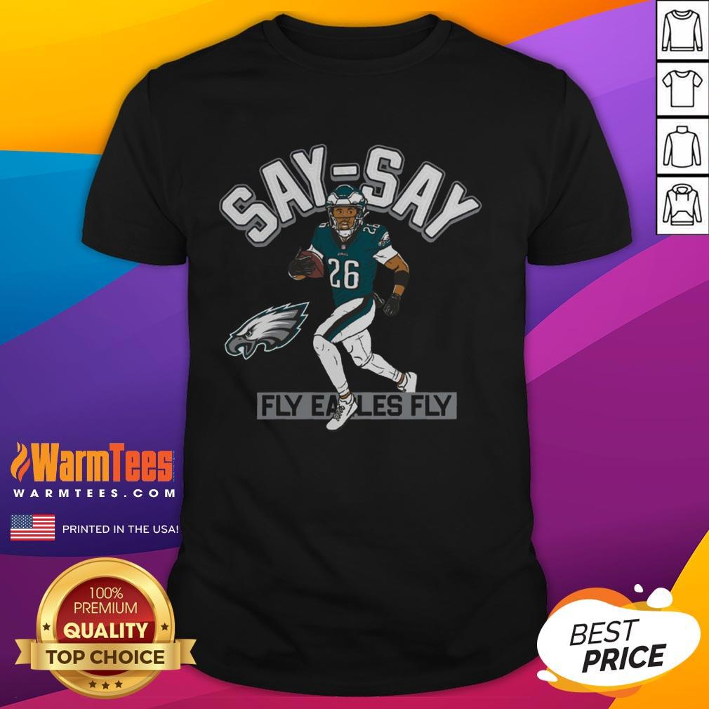 Alt Text: Hot Saquon Barkley Philadelphia Eagles Player T-Shirt featuring vibrant graphic design and team colors.
