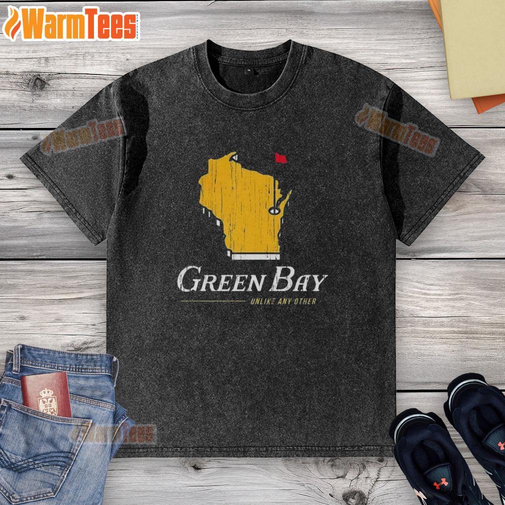 Stylish Green Bay Packers washed t-shirt, perfect for fans, showcasing a vintage look and vibrant team colors.