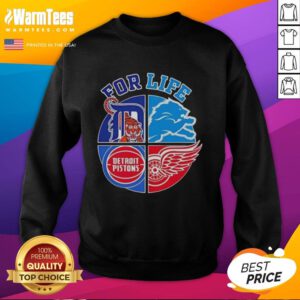 Alt Text: Nice Detroit Sports For Life logo sweatshirt featuring vibrant colors and a stylish design for sports enthusiasts.