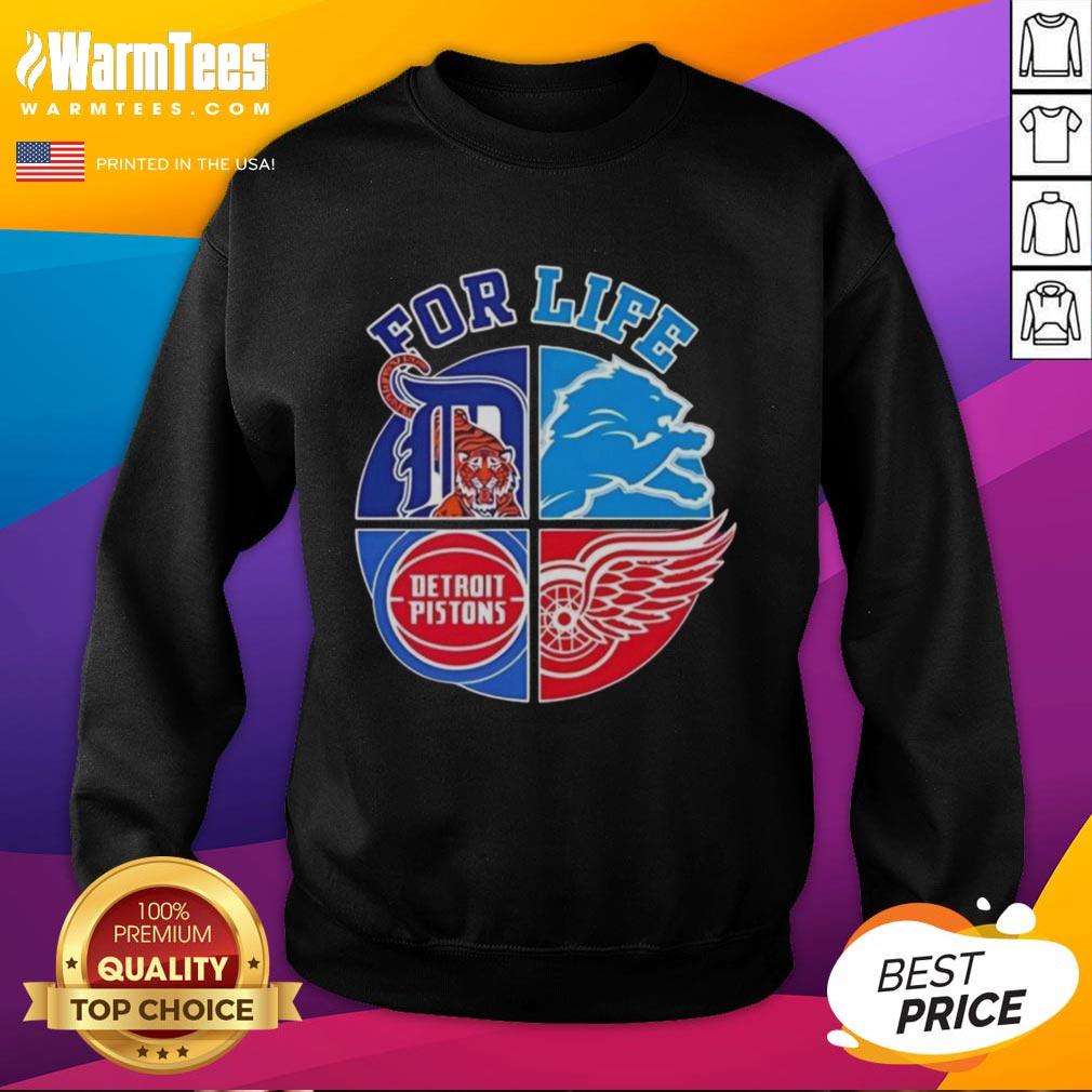 Alt Text: Nice Detroit Sports For Life logo sweatshirt featuring vibrant colors and a stylish design for sports enthusiasts.