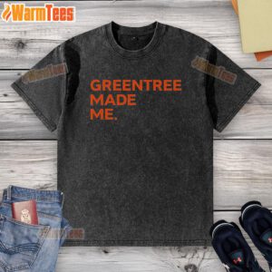 Nice green tree made me washed t-shirt featuring a vibrant design, perfect for casual wear and nature lovers.