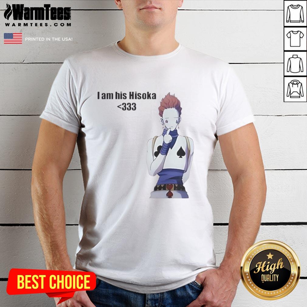Nice I Am His Hisoka T-Shirt featuring vibrant design inspired by the popular anime character Hisoka.