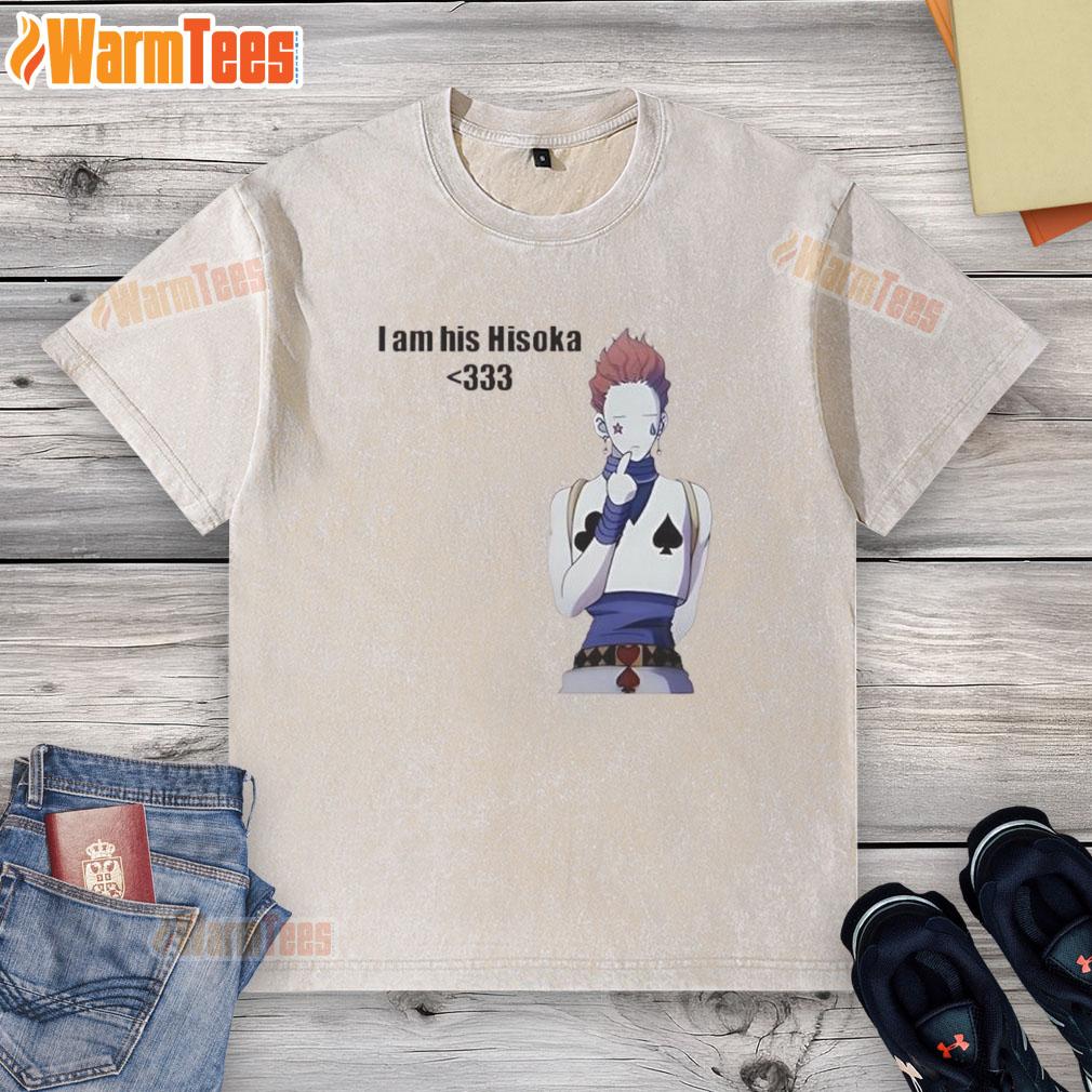 Nice I Am His Hisoka washed t-shirt featuring vibrant colors and unique design, perfect for anime fans.