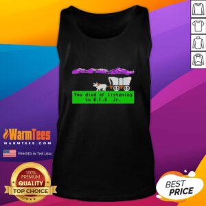 Nice Oregon Trail You Died of Listening to RFK Jr. pixel tank top featuring a vintage gaming design in vibrant colors.