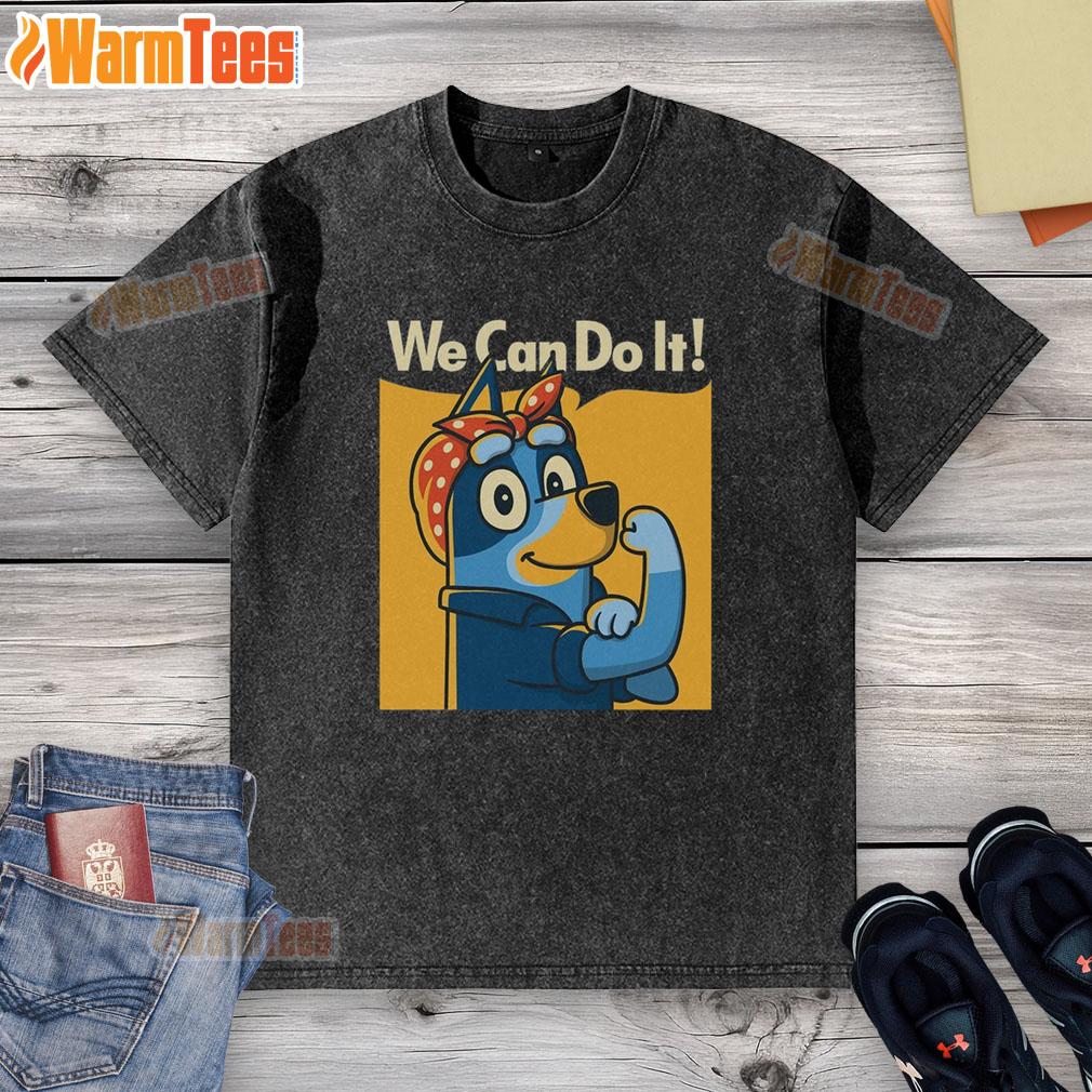 Nice Rosie The Heeler washed t-shirt featuring a playful design of an Australian Cattle Dog in vibrant colors.
