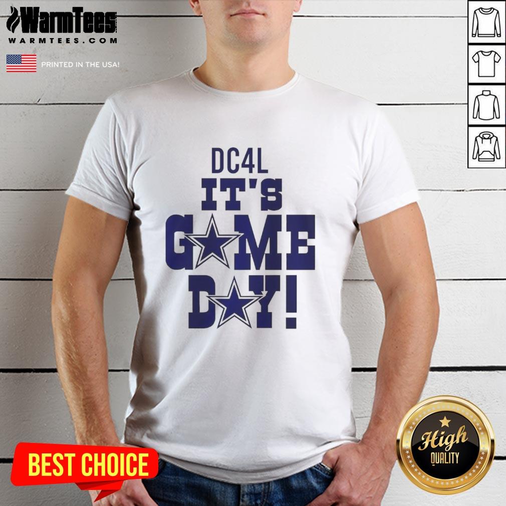 Alt Text: Official Dallas Cowboy Dc4L It's Game Day T-Shirt featuring team colors and logo, perfect for game day celebrations.