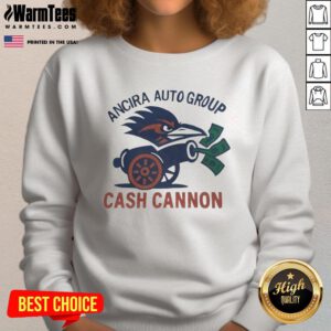 Official UTSA Roadrunners Ancira Auto Group cash cannon sweatshirt in vibrant colors, perfect for game day attire.