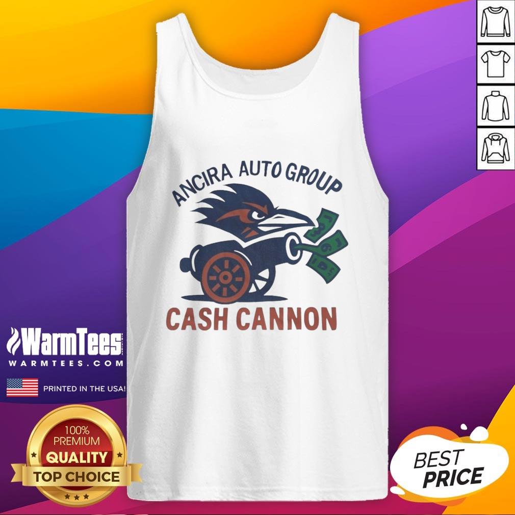 Official UTSA Roadrunners Ancira Auto Group cash cannon tank top in vibrant colors, perfect for game day attire.