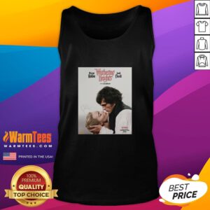 Alt Text: Margot Robbie and Jacob Elordi in 'Wuthering Heights' graphic tank top, showcasing stylish movie apparel.