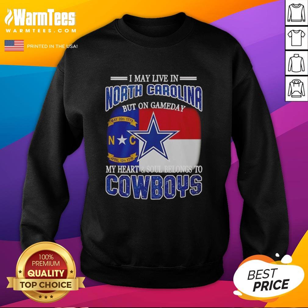 Alt Text: Dallas Cowboys sweatshirt for fans in North Carolina, showcasing team spirit on game day.
