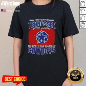 Original ladies tee for Dallas Cowboys fans, perfect for game day, showcasing pride for the team while living in Tennessee.