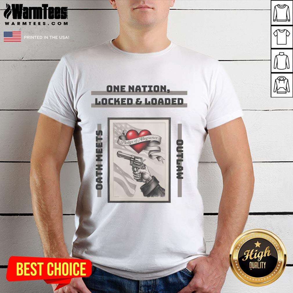 Original One Nation Locked And Loaded T-Shirt featuring a bold design, perfect for patriotic fashion enthusiasts.