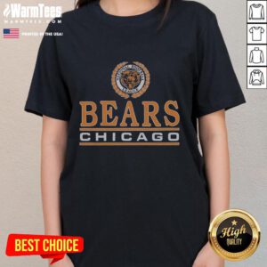 Alt Text: Premium Chicago Bears Crest Ladies Tee featuring a stylish design perfect for female fans of the Chicago Bears.