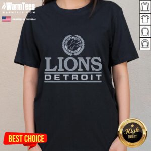 Alt Text: Premium Detroit Lions Crest Ladies Tee featuring a stylish design and soft fabric, perfect for fans and casual wear.