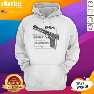 Premium Kanashi Dear Lemon House You Ruined Me Senior Year white hoodie displayed on a hanger against a bright background.
