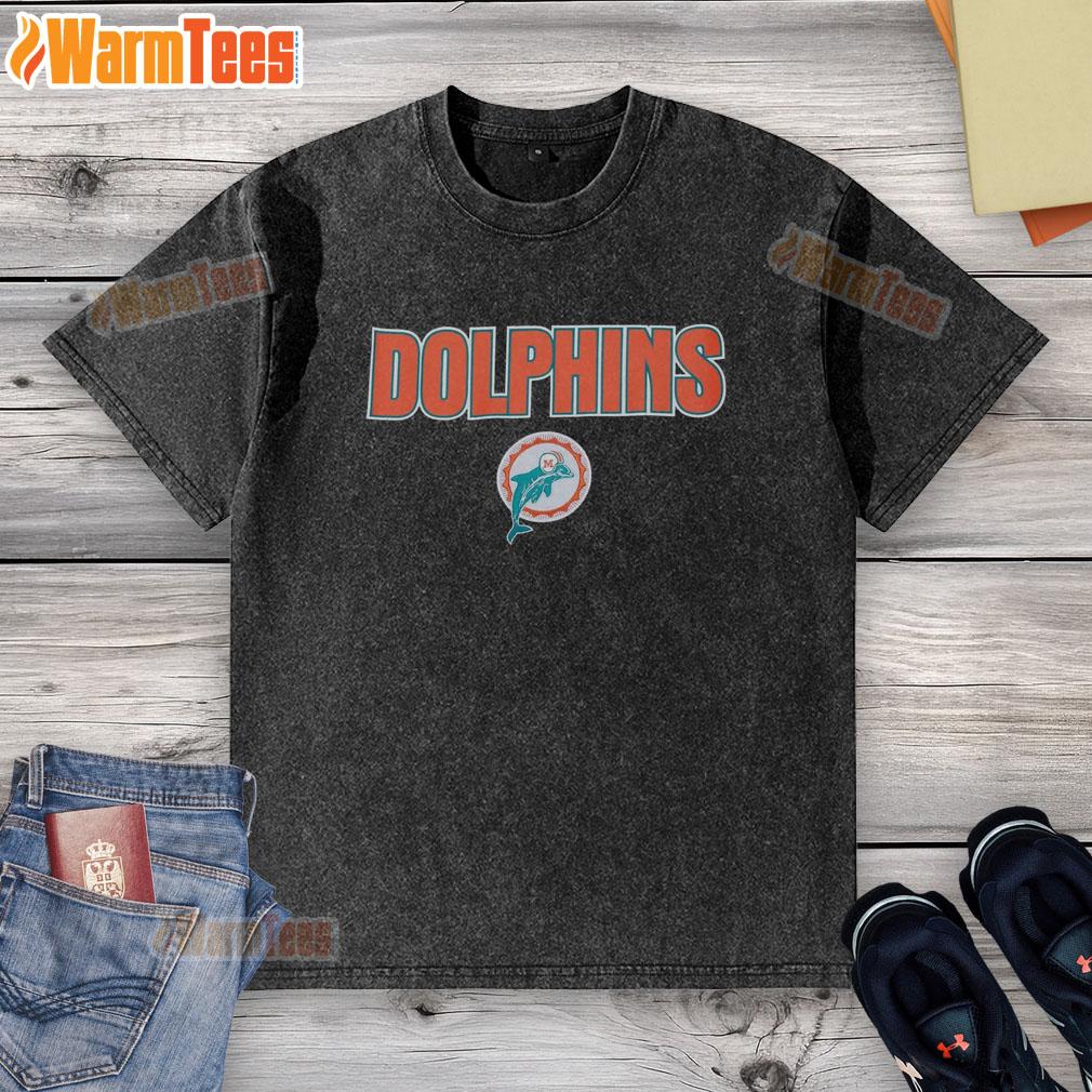 Premium Miami Dolphins Throwback Washed T-Shirt featuring vintage logo and soft fabric, perfect for fans and casual wear.