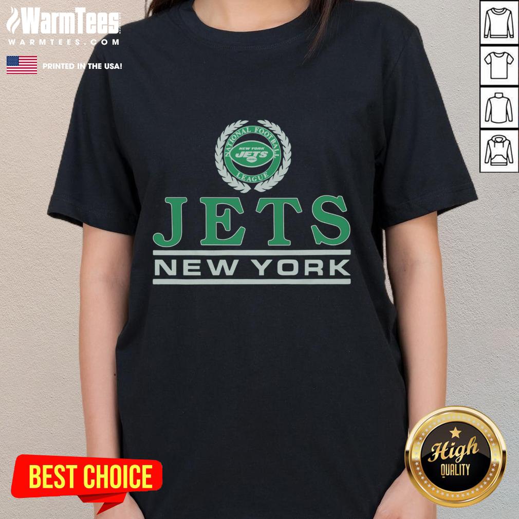 Premium New York Jets Crest Ladies Tee featuring team logo on a stylish green shirt for female fans.