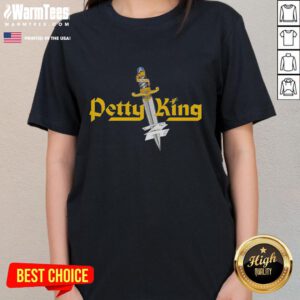 Premium Petty King Knife logo on a stylish ladies tee, perfect for culinary enthusiasts and fashion lovers.