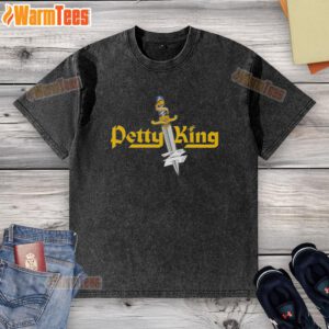 Premium Petty King Knife logo on a washed t-shirt, showcasing stylish design and comfortable fit for knife enthusiasts.