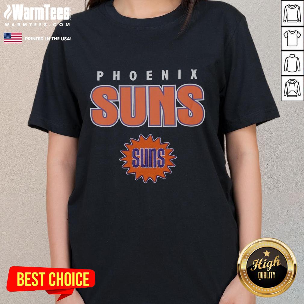 Premium Phoenix Suns Throwback Ladies Tee featuring vintage design and vibrant team colors for stylish fans.