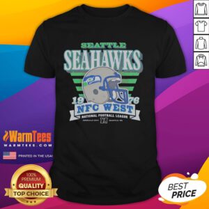 Premium Seattle Seahawks 1976 NFC West NFL T-shirt featuring vintage design and team logo, perfect for fans and collectors.