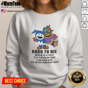 Pretty Jack Frost Shin Megami Tensei sweatshirt featuring 'Born To Die' and 'Kill Em All' art from 1989.