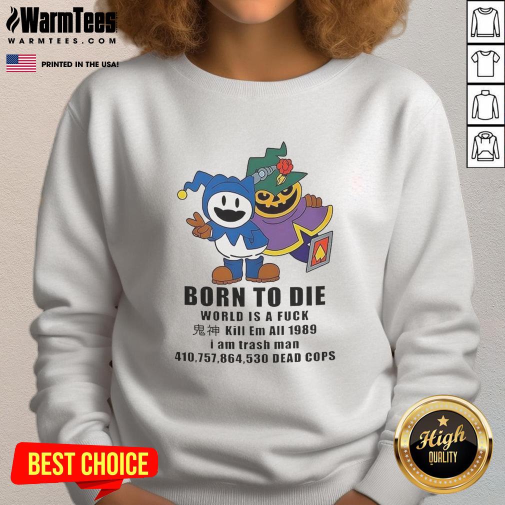 Pretty Jack Frost Shin Megami Tensei sweatshirt featuring 'Born To Die' and 'Kill Em All' art from 1989.