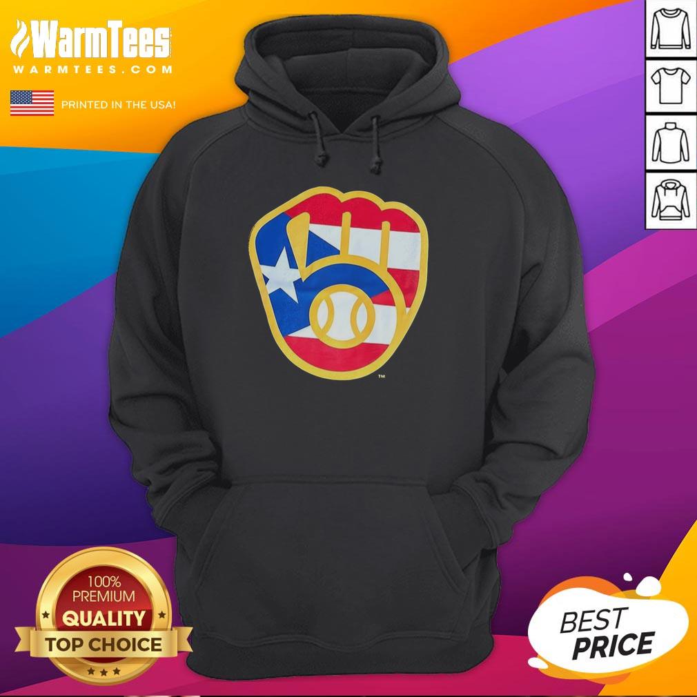 Alt Text: Stylish Puerto Rican Milwaukee Brewers logo hoodie featuring vibrant colors and a comfortable fit for fans.