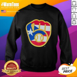 Stylish Puerto Rican Milwaukee Brewers logo sweatshirt featuring vibrant colors and a comfortable fit for fans.