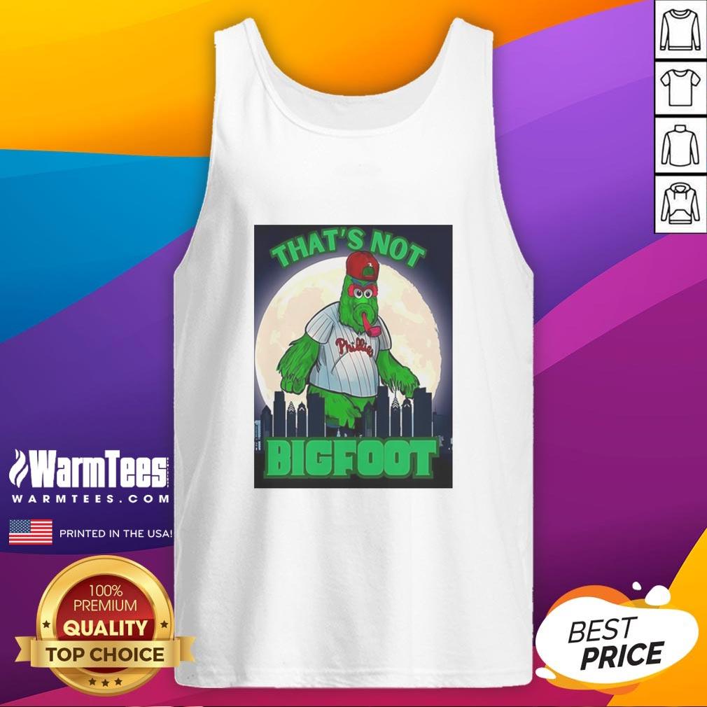 Pretty That's Not Bigfoot: Phillie Phanatic parody tank top under moonlight, showcasing fun mascot design and vibrant colors.
