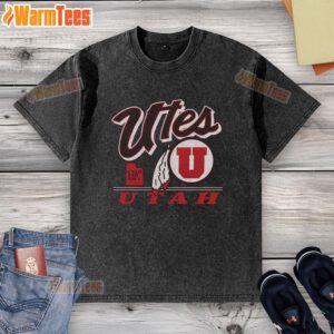 Pretty Utah Utes Fly By vintage washed t-shirt with vibrant colors and a stylish design for fans and casual wear.