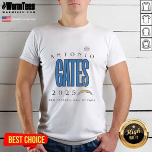 Top Antonio Gates 2025 Pro Football Hall Of Fame Signature T-Shirt featuring bold graphics and commemorative design.