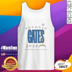 Top Antonio Gates 2025 Pro Football Hall of Fame signature tank top featuring a bold design for football fans.
