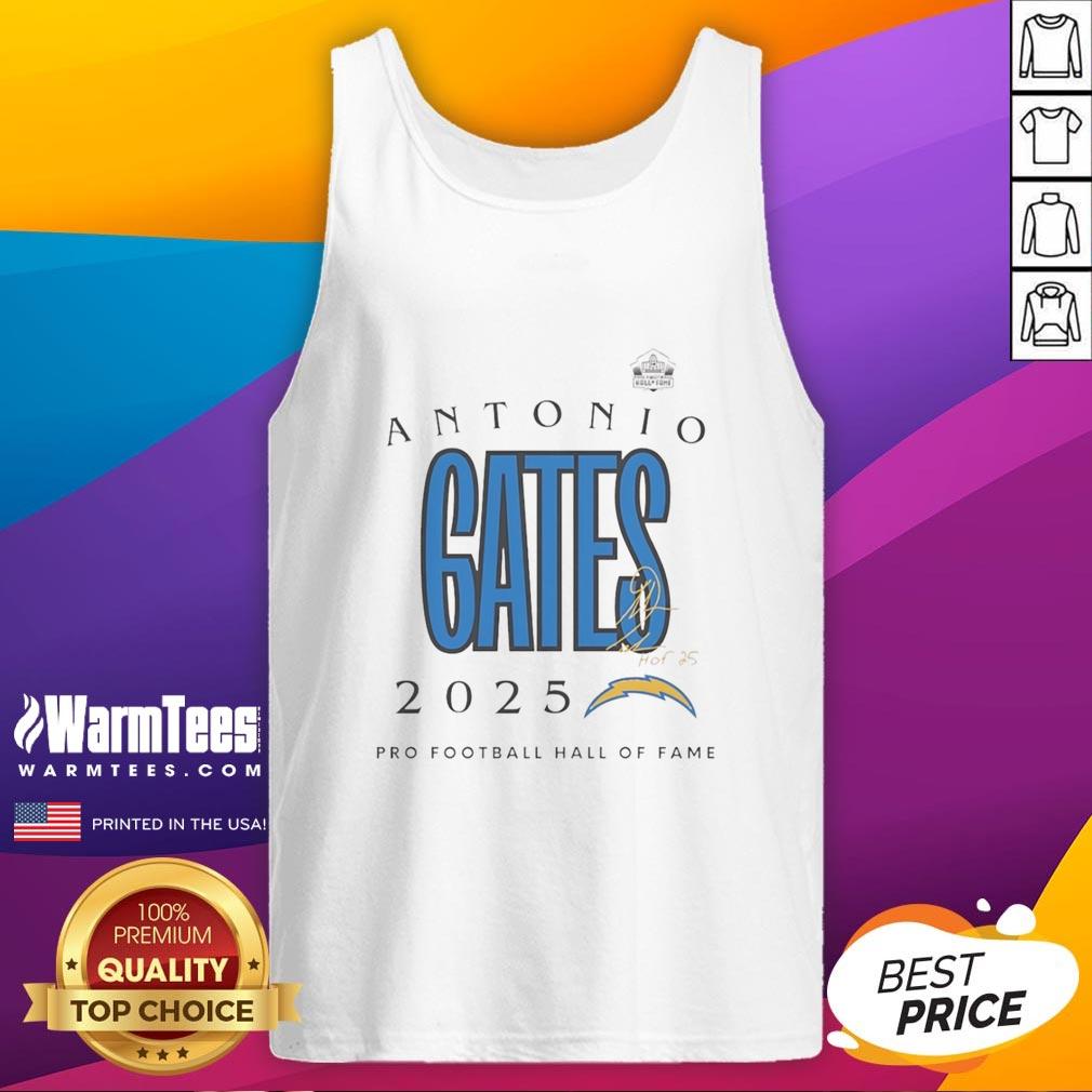 Top Antonio Gates 2025 Pro Football Hall of Fame signature tank top featuring a bold design for football fans.