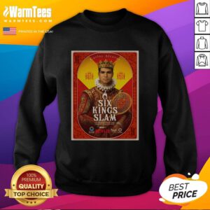 Top Carlos Alcaraz Six Kings Slam 2025 Riyadh Season Tennis sweatshirt in vibrant colors with sporty design.