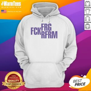 Top FRG FCK RFRM Hoodie in black, featuring bold graphic design and comfortable fit, perfect for casual streetwear.