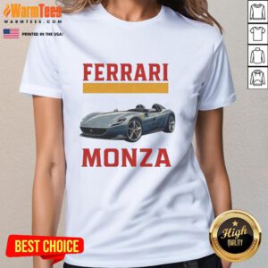 Top Ferrari Monza Car Ladies Tee featuring a stylish design for car enthusiasts and fashion lovers.