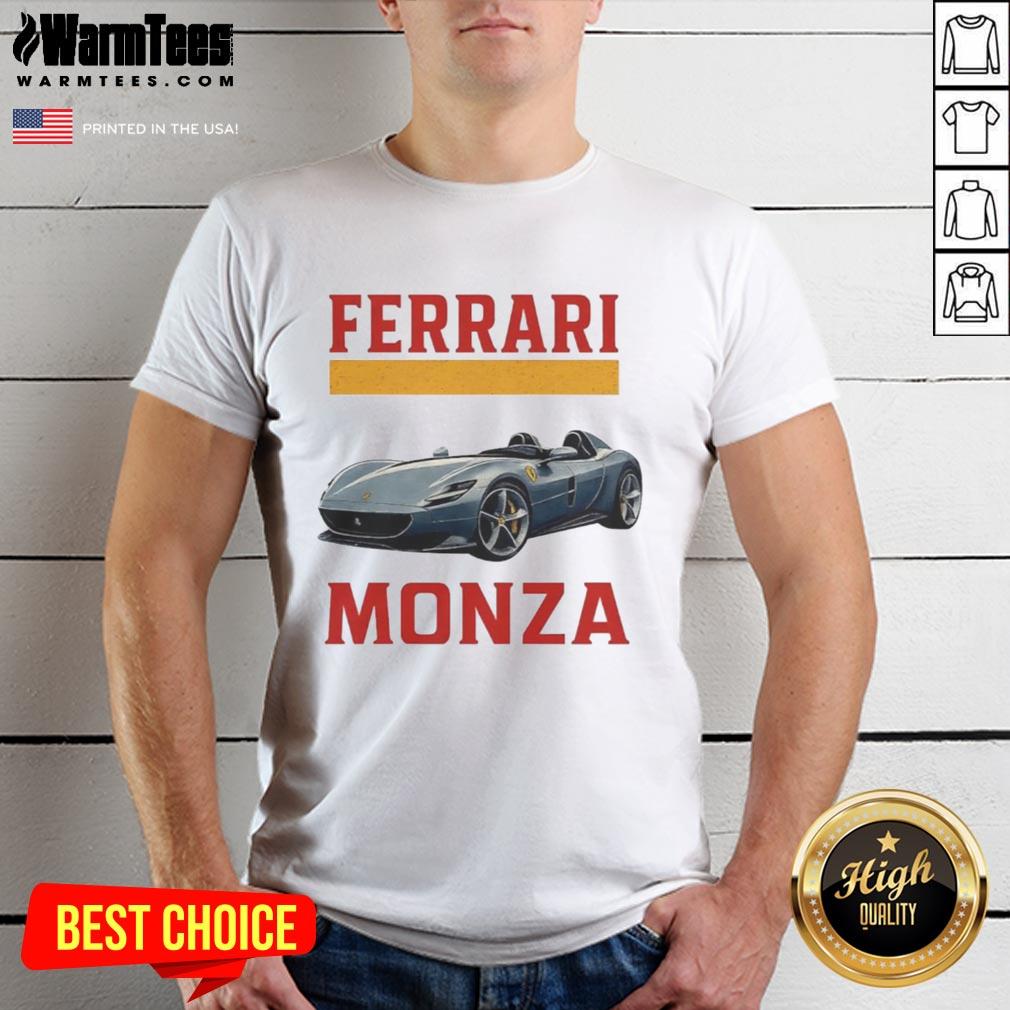 Stylish Top Ferrari Monza Car T-Shirt featuring a vibrant graphic of the iconic Ferrari Monza sports car.