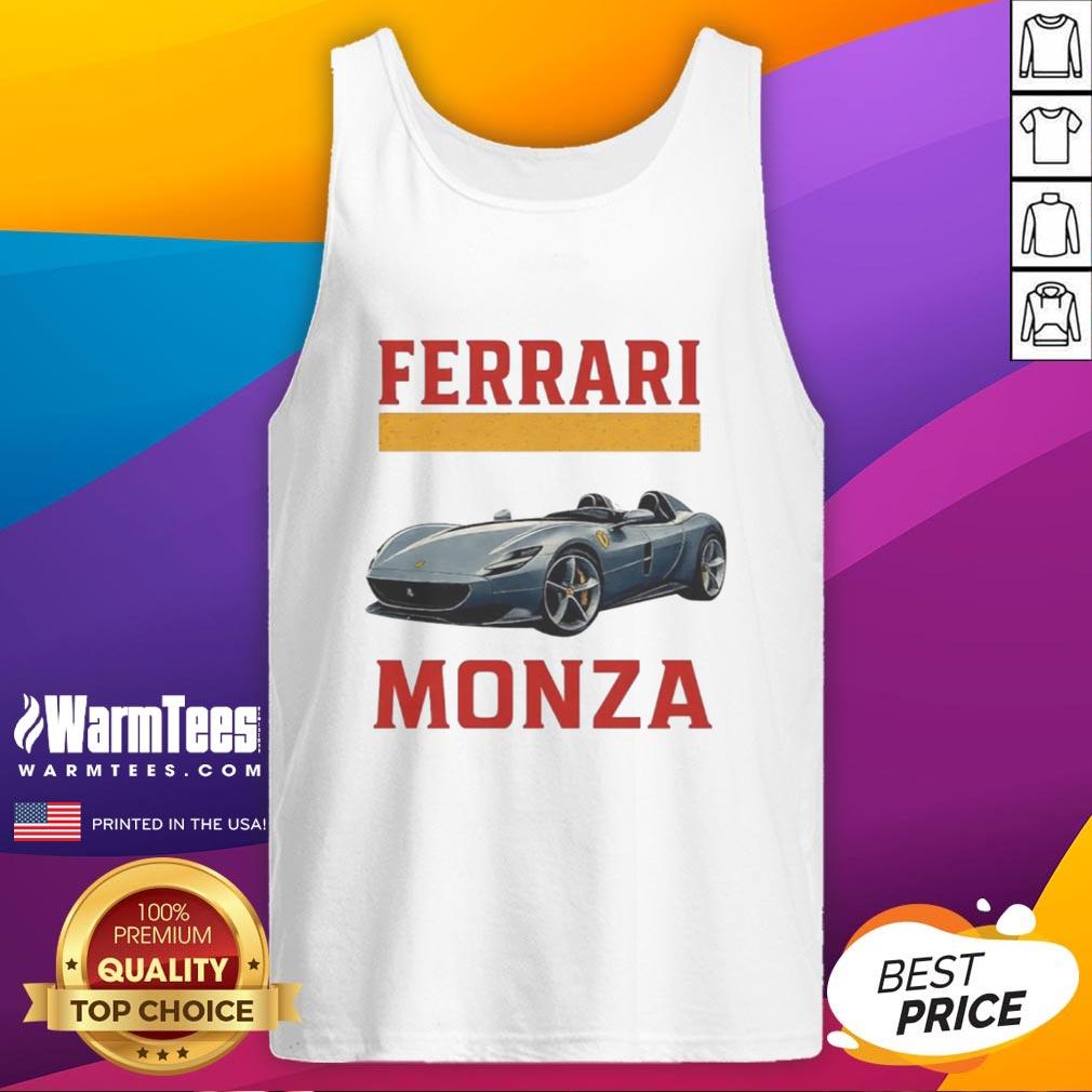 Alt Text: Stylish top featuring a Ferrari Monza car design, perfect for fans and casual wear enthusiasts.