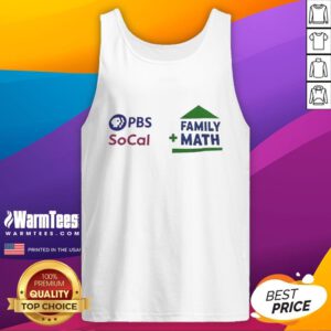 Top PBS SoCal Family Math tank top featuring vibrant colors and fun design for math-loving families.