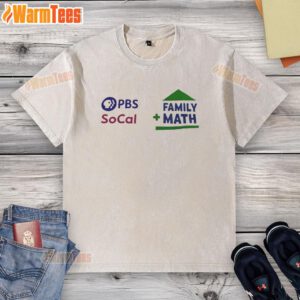 Top PBS SoCal Family Math washed t-shirt featuring a fun design perfect for math-loving kids and parents.