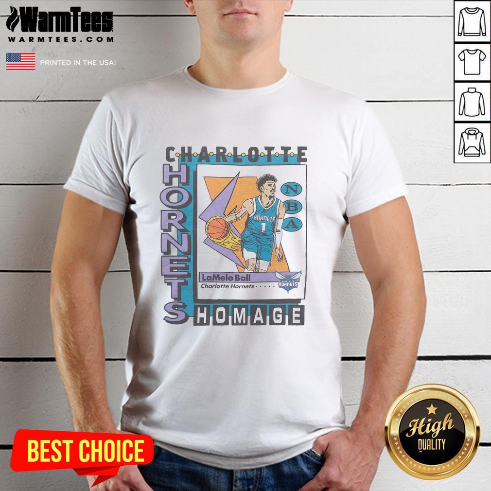 Awesome Charlotte Hornets trading card t-shirt featuring LaMelo Ball design, perfect for fans and collectors.